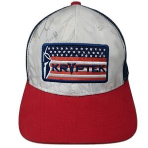 Kryptek Trucker Hat White Red Blue OSFM American Flag Patch Yeti Camo Outdoor